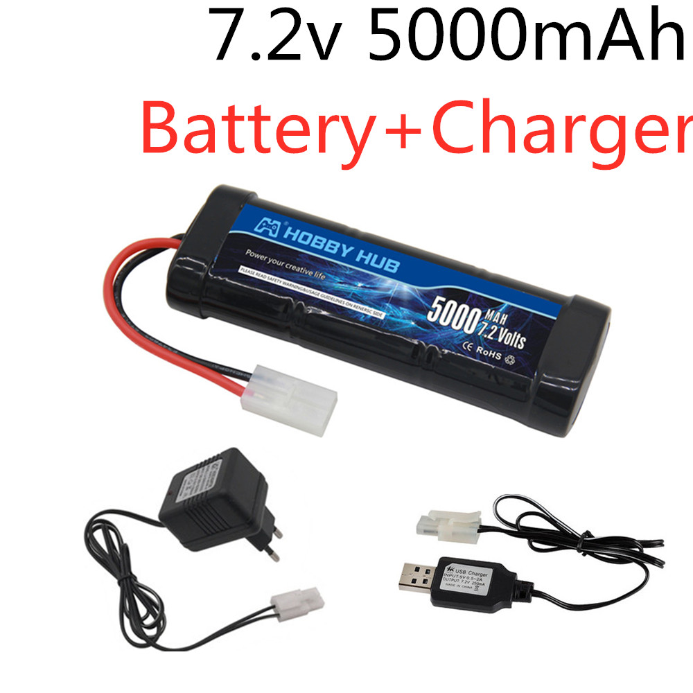 Rc Hobbyking - 7.2V 5000mAh ニッケル水素バッテリーパック タミヤプラグ付き 7.2v 充電器と