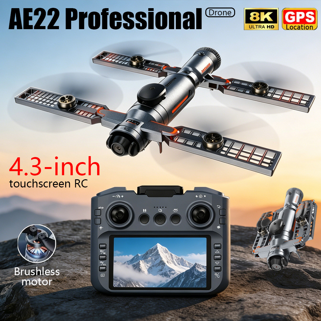 Top Rc Hobby Mini Xcub - アップグレード版AE22 PRO MAX折りたたみ式ドローン 8Kデュアルカメラ FPVクアッドコプター GPS障害物回避