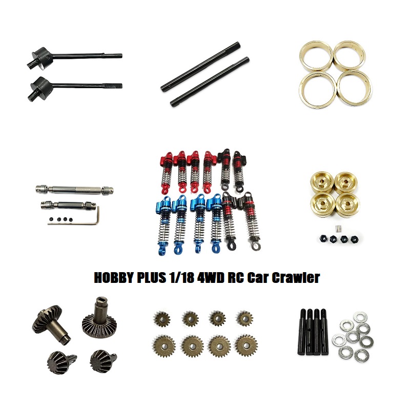 Rc Hobby Plus - Rcgofafe HOBBYPLUS-RCカークローラー、オフロードカップリング、カウンターウェイト、ショックアブソーバー、ドライブシャフト、カーアップグレードパーツ、4x4、1:18、4wd