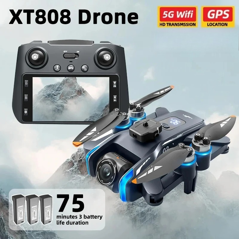 Rc Hobby China - オリジナルXT808 Pro MAXドローン 4Kプロフェッショナル 8K HDデュアルライトフローカメラ