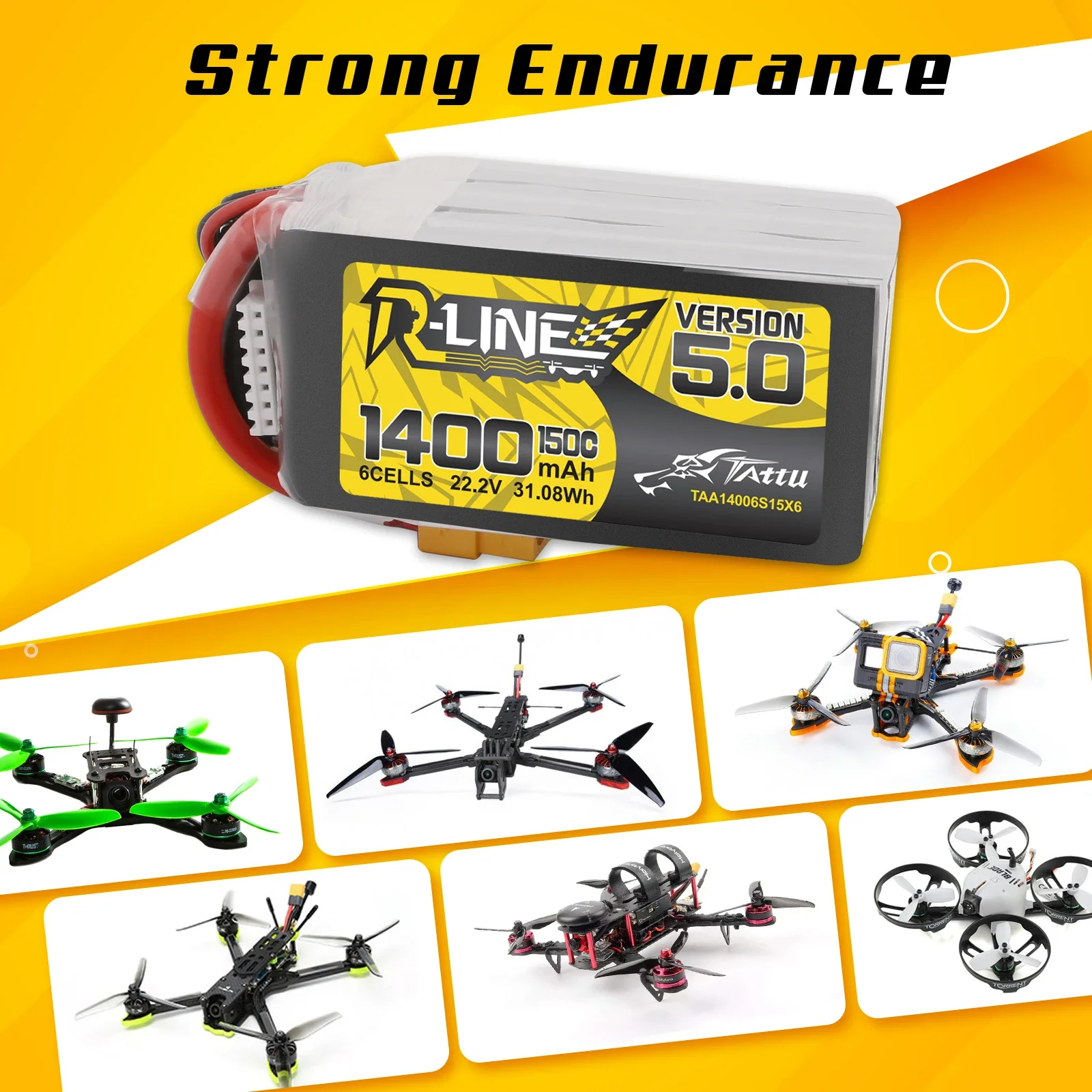 Tattu-r-line Lipoバッテリー,1200mah - Rc Hobbyking のレビューと価格